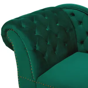 Left Hand Chaise Lounge Velvet Green NIMES