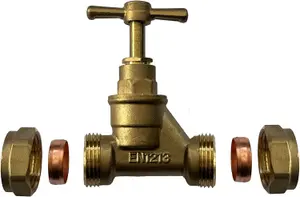 15mm Compression Stopcock Stoptap Polycock Valve MDPE Brass