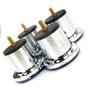 4x Metal Furniture Legs Chrome Feet M8(8mm) Chairs Sofas Stools Beds Cabinets PKC380 60mm High