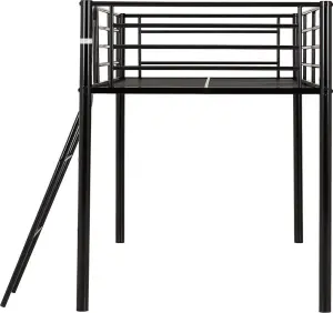 Kora Mid Sleeper Metal Bed Frame in Black Finish fits  3ft Single Mattress