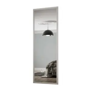 Spacepro Shaker Dove grey Single panel Mirrored Sliding wardrobe door (H) 2260mm x (W) 914mm