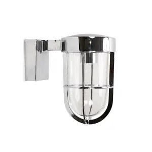 ValueLights Fanar Industrial Chrome Bathroom Wall Light