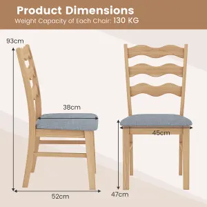 Costway Set of 2 Dining Chairs Armless Upholstered Rustic Kitchen Side Chair