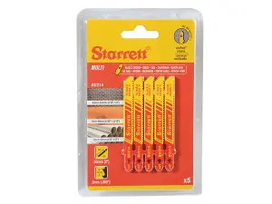 Starrett BU214-5 Multi Purpose Jigsaw Blades 14tpi - 50 x 7.5 x 1mm - Pack of 5