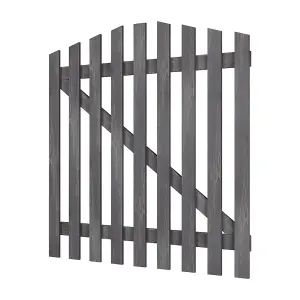 Grey 120x120cm Outdoor Wooden Garden Gate Spruce Wood Fence Door with Door Bolt