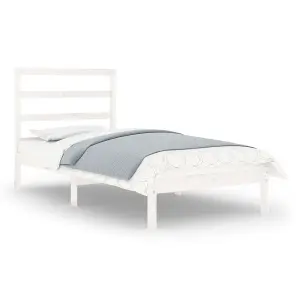 Berkfield Bed Frame White Solid Wood 90x190 cm Single