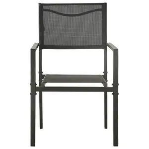 Berkfield Garden Chairs 4 pcs Textilene and Steel Black and Anthracite