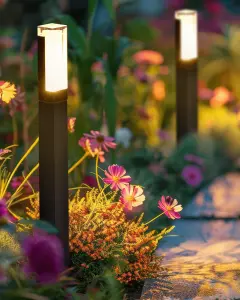 Outdoor LED Bollard Lamp Black AWUNA