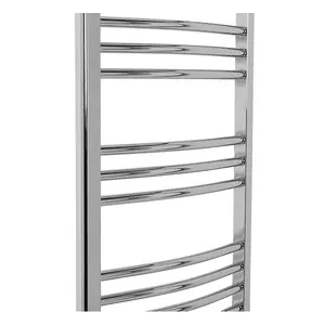 Right Radiators 1200x495 mm Bathroom Curved Heated Towel Rail Radiator Warmer Ladder Chrome