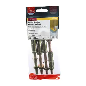 TIMCO Shield Anchors Projecting Bolt Gold - M8:60P (M8 x 120)