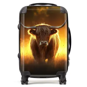 Highland Cow Sunset Suitcase - Cabin