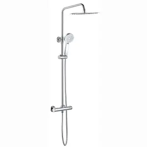 ENKI Dune Chrome Round Thermostatic Shower Head & Handheld 300mm