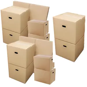 15 x Extra Large Size (21x21x16") Plain House Removal Cardboard Boxes With Carry Handles