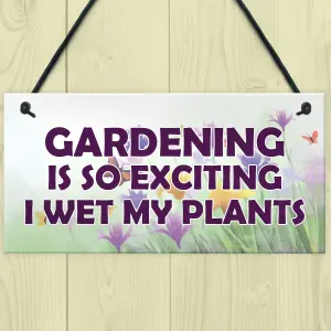 Funny Garden Sign Hanging Plaque Summerhouse Shed Home Decor