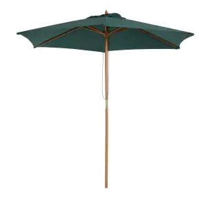 Outsunny 2.5m Wood Garden Parasol Sun Shade Patio Outdoor Wooden Umbrella Canopy