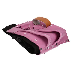 Pink Leather Tool Belt Builders Storage Pouch Tool Bag Holder 11 Pockets Loops