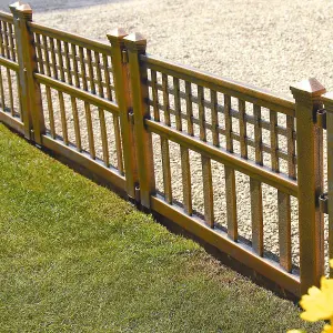 Pack of 4 Bronze Plastic Fence Panels Garden Lawn Edging - Constructed From a Tough Polyurethane - With Bronze Coloured Finish