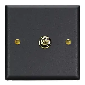 Varilight 1-Gang 10A 1- or 2-Way Toggle Switch Vogue Matt Black