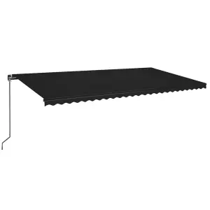 Berkfield Manual Retractable Awning with LED 600x350 cm Anthracite