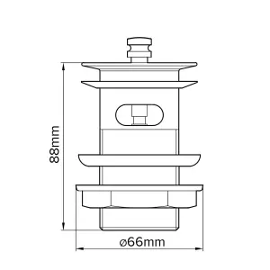 Flomasta Chrome effect Brass Captive Slotted Waste (Dia)46mm