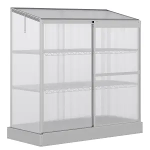 Outsunny 4x2ft 3-Tier Greenhouse Outdoor Plant Grow Aluminium Frame w/ Roof Door