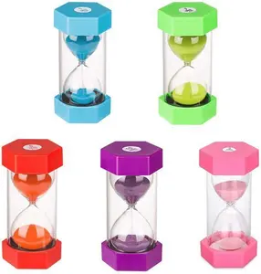 Hourglass Kids Hourglass Timer Hourglass Set Colorful Sand Clock Kitchen Timer Time Management Includes 1 Minute, 3, 5, 10, And 30 Minutes(5 Pieces)…