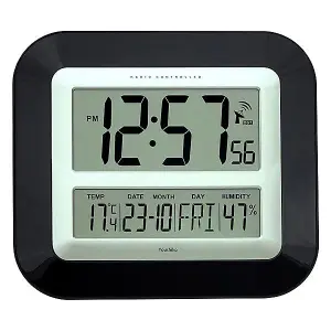 Jumbo LCD Radio Controlled Wall Clock with Temperature and Humidity display YC8055