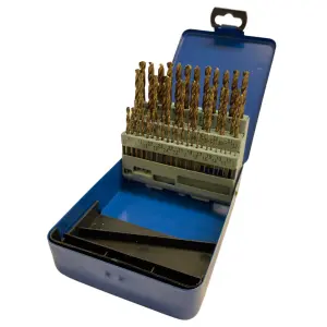 Rennie Tools 51 Piece HSS Cobalt Jobber Drill Bit Set 1-6mm In 0.1mm Increments In Metal Storage Case