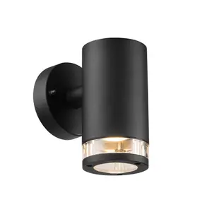 Nordlux Birk Single Outdoor Patio Terrace Garden Wall Light In Black (Height) 17.2cm