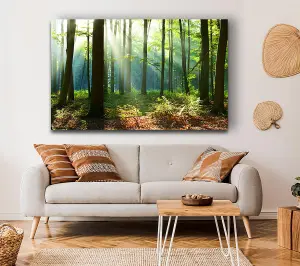 Woodland Blues And Greens Canvas Print Wall Art - Medium 20 x 32 Inches