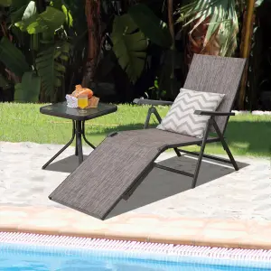 Costway 2Pcs Patio Foldable Chaise Lounge Chair Outdoor Portable Reclining Chair