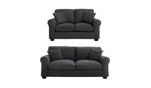 Lush Black Full Back 3 And 2 Seater Set