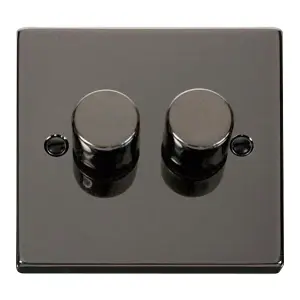 Click Scolmore Deco Dimmer Switch 2 Gang 2 Way Black Nickel - VPBN152