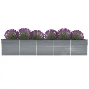 Berkfield Garden Raised Bed Galvanised Steel 400x80x77 cm Grey