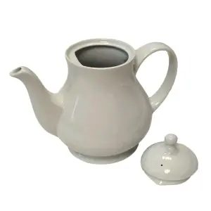 Arcoroc Large Teapot White Ceramic Hotelware 32oz 1L Vitreous Catering Tea Pot