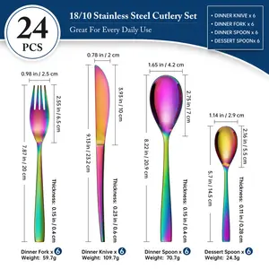 Vancasso VUOTQUIK 24 Piece Stainless Steel Cutlery Set , Service for 6 Blue/Pink/Yellow