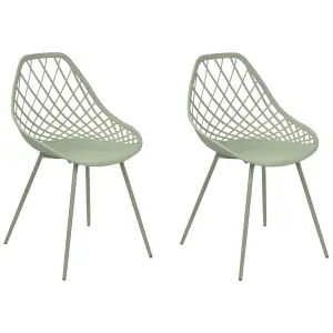 Set of 2 Dining Chairs CANTON II Green