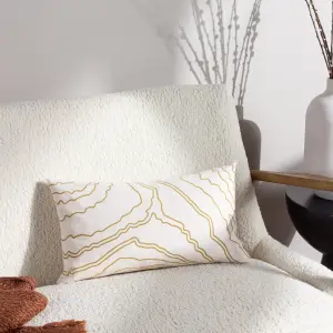 Hoem Elise Abstract 100% Cotton Feather Filled Cushion