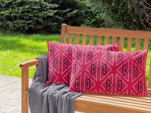 Set of 2 Outdoor Cushions MEZZANO Fuchsia Pink