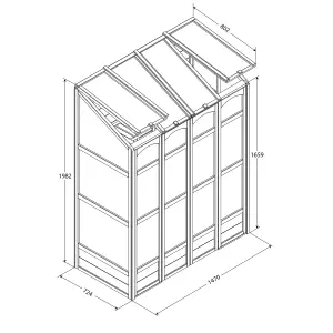 Forest Garden Natural Timber 5x2 Greenhouse