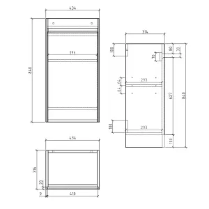 Rigel Dark Oak Floor Standing Cloakroom Vanity Unit with Resin Basin (W)44cm (H)87cm