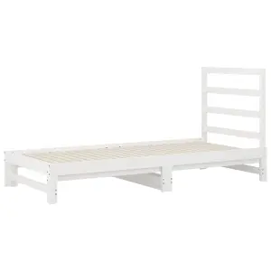 Berkfield Pull-out Day Bed White 2x(90x200) cm Solid Wood Pine