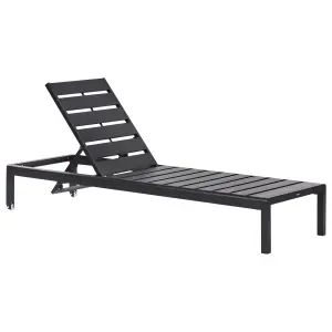 Beliani Industrial Sun Lounger Black NARDO