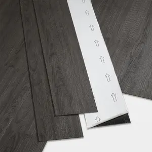 GoodHome Poprock Dark grey Wood effect Self-adhesive Vinyl plank, 0.97m²