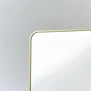 Melody Maison Tall Gold Curved Framed Wall / Leaner Mirror 135cm x 40cm