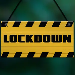 LOCKDOWN Sign Warning Plaque Home Decor Bar Man Cave Sign Home Decor