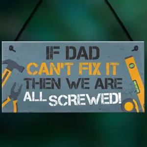 Red Ocean Dad Fix It Man Cave Sign Garage Shed Door Wall Plaque Birthday Xmas Gifts For Dad Daddy