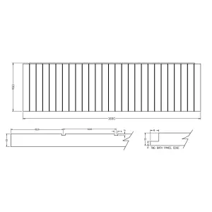 Inpress Matt White Rectangular Front Bath panel (H)56cm (W)169cm