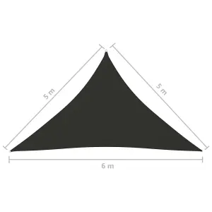 Berkfield Sunshade Sail Oxford Fabric Triangular 5x5x6 m Anthracite