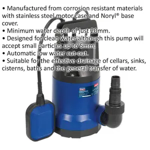 High-Performance Submersible Water Pump with Automatic Cut-Out - 100L/Min - 250W Motor